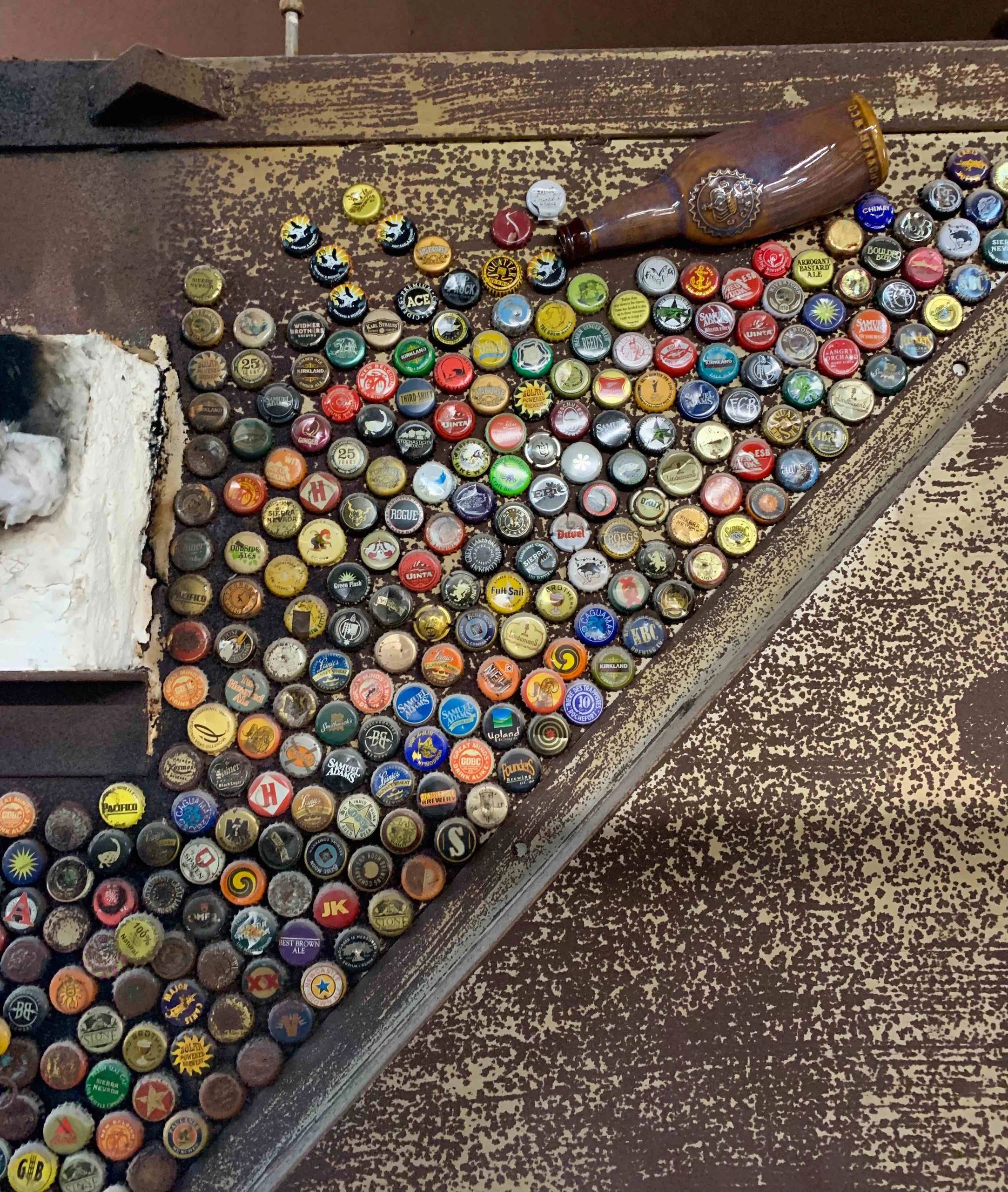 Bottle cap collection on the kiln